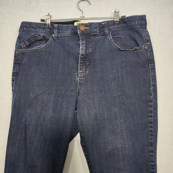 Democracy Jeans Womens 12 Blue Ab Solution Dark Wash Stretch Comfort Denim - Picture 2 of 13